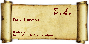 Dan Lantos névjegykártya